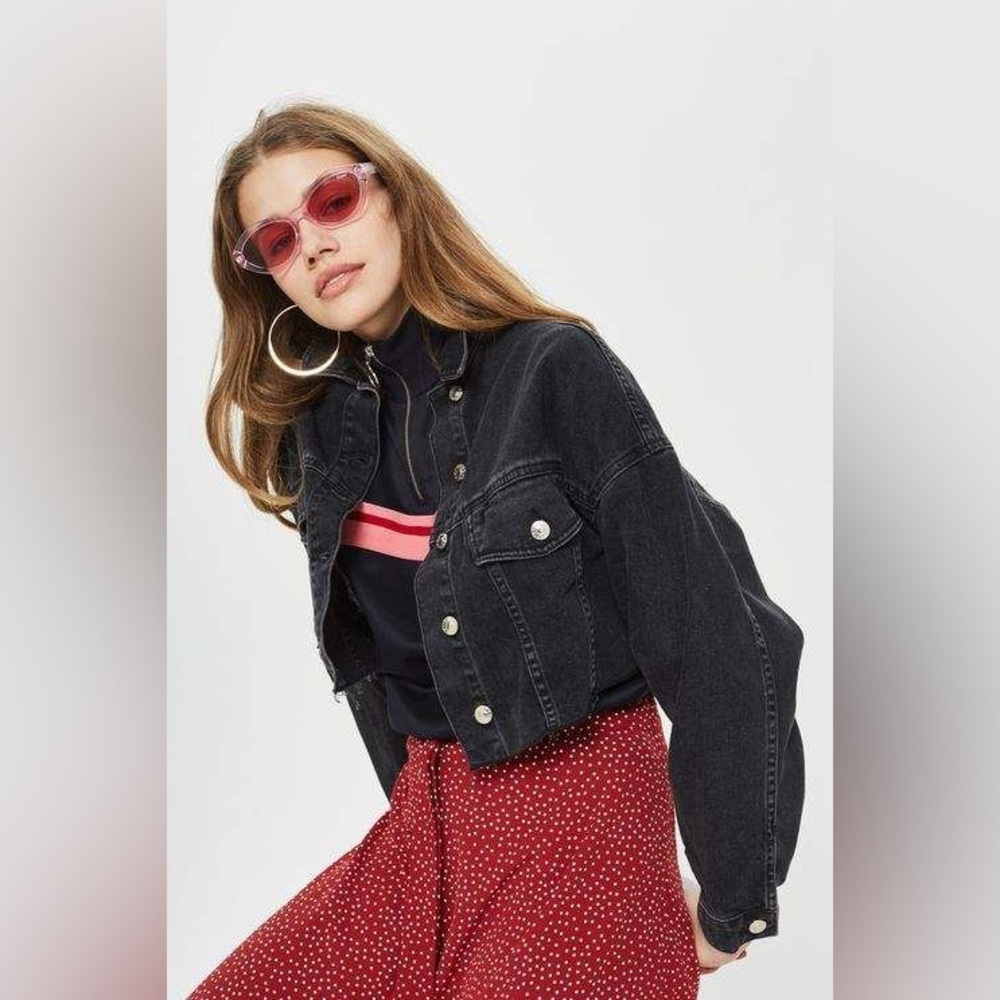 🖤 Topshop Denim Hacked Off Cropped Jacket🖤